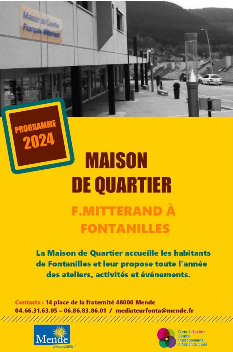 Programme Des Animations à La Maison De Quartier De Fontanilles Ville De Mende 4841